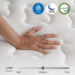 Cejato King Size Mattress,12 Inch Hybrid Mattress in a Box with Gel Memory Foam,Individually Wrapped Pocket Coils Innerspring,Pressure-Relieving and Supportive.