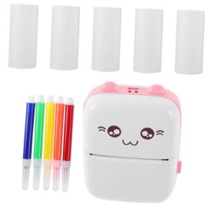 togeval 1 set sticker printer printing tool pocket photo printer small printing machine wrong question printer mini phone printer label printer portable printer small abs pink