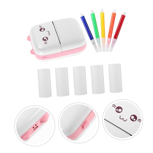 GETAJGHSD 1 Set Sticker Printer Label Printer Pocket Label Printer Wrong Question Printer Small Printing Tool Portable Printer Mini Label Printer Label Printer Machine Paper Pink