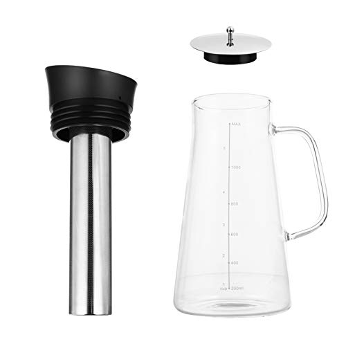 CRILSTYLEO 1pc Filter Jug Coffee Clear Tea Kettle Iced Brew Espresso Machine Large Capacity Water Jug Stainless Tea Kettle Water Carafe with Lid Pots Drink Strainer Pitcher with Lid Glass