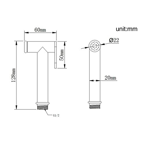 UERVPS Solid Brass Hand-held Toilet Bidet Shower Toilet Toilet Spray Gun Shower Head Bathroom Shower Drencher