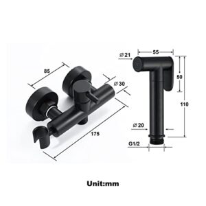 UERVPS Bathroom Hand Shower Bidet Toilet Black Brass Toilet Shower Roll Bidet Bathroom Bidet Spray Faucet Bathroom Shower Drencher