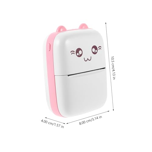 PLAFOPE 1 Set Sticker Printer Mini Pocket Printer Label Printer Connect Printer Smart Printer Wrong Question Printer Portable Thermal Printer Printing Tool Pink Paper