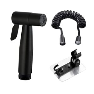 uervps black portable bidet sprayer stainless steel toilet bidet faucet for bathroom hand sprayer shower head self cleaning bathroom shower drencher(bidet faucet set)