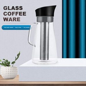 CRILSTYLEO 1pc Filter Jug Coffee Clear Tea Kettle Iced Brew Espresso Machine Large Capacity Water Jug Stainless Tea Kettle Water Carafe with Lid Pots Drink Strainer Pitcher with Lid Glass