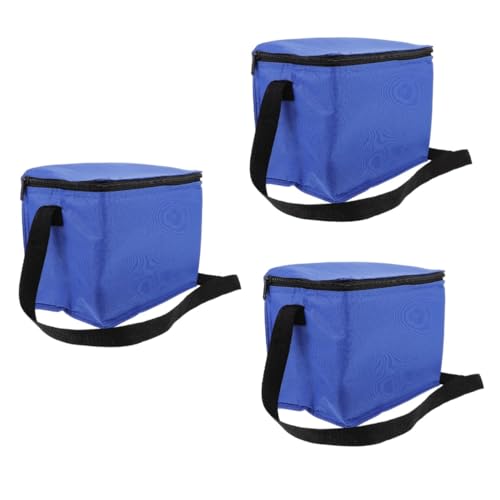 OUNONA 3pcs Insulation Cooler Cooler for Grocery Shopping Take Away Coffee Hot Cold Food Cooler for Catering Thermal Food Container Aluminum Blue