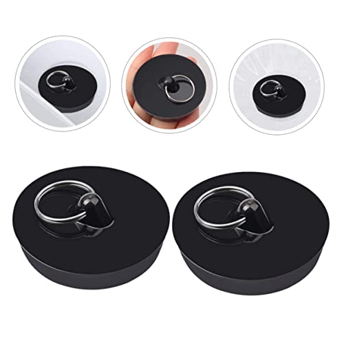 CAXUSD 4pcs Rubber Sealing Cap Suction Sink Stopper Sink Strainer Plug Drain Bath Plug Bathtub Plug Kitchen Sink Stopper Bathtub Drain Cover Bathtub Stopper Shower Stopper PVC Black