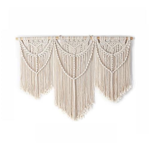 Cute Fish Ethereal Boho Macrame Curtains - Handmade Hanging Room Divider for Romantic Wedding Arch & Cozy Room Decor - Macrame Wall Hanging (Design 004)