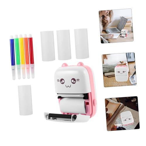 TOGEVAL 1 Set Sticker Printer Printing Tool Pocket Photo Printer Small Printing Machine Wrong Question Printer Mini Phone Printer Label Printer Portable Printer Small Abs Pink