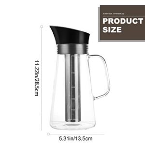 CRILSTYLEO 1pc Filter Jug Coffee Clear Tea Kettle Iced Brew Espresso Machine Large Capacity Water Jug Stainless Tea Kettle Water Carafe with Lid Pots Drink Strainer Pitcher with Lid Glass