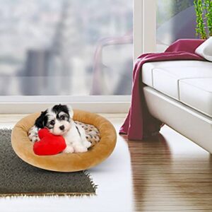 Calming Dog Bed Small Cat Bed Friday Black Deals Today Dog Bed Round with Anti-Slip Bottom Anti-Anxiety Luxury Cozy Dog Bed Dog Bed for Crate(16 in)