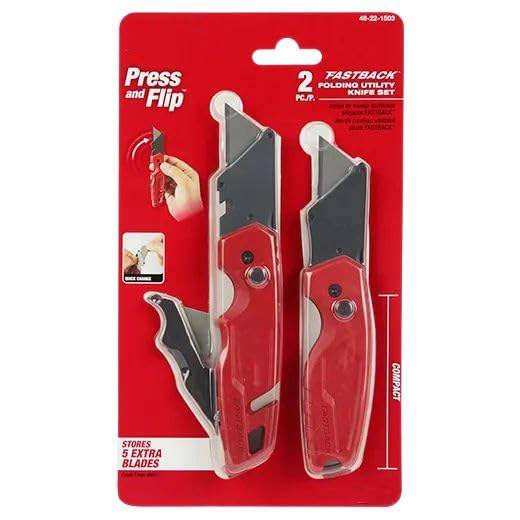 Utility Knife, Utility Knife Set, Folding Knife, for Milwaukee 48-22-1503 Folding Tool Free Utility Knife Set - 2PC