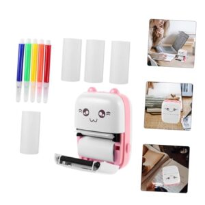 GETAJGHSD 1 Set Sticker Printer Label Printer Pocket Label Printer Wrong Question Printer Small Printing Tool Portable Printer Mini Label Printer Label Printer Machine Paper Pink