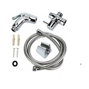 uervps handheld toilet bidet faucet sprayer set stainless steel bathroom flush shower head nozzle hose kit bidet attachments bathroom shower drencher(bidet sprayer set)