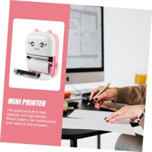 PLAFOPE 1 Set Sticker Printer Mini Pocket Printer Label Printer Connect Printer Smart Printer Wrong Question Printer Portable Thermal Printer Printing Tool Pink Paper