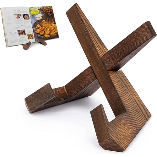 XPBEW Rustics Wood Recipe Reading Stands Holder Rack Convenient Display Book Holder Portable Music Bookshelf for Students