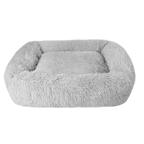 Calming Dog Bed Big Dog Bed Friday Black Deals Today Rectangular Dog Bed Fluffy Plush Faux Fur Anti-Anxiety Warming Comfort Dog Bed Dog Crate Mat(26 in)