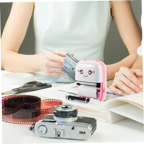 GETAJGHSD 1 Set Sticker Printer Label Printer Pocket Label Printer Wrong Question Printer Small Printing Tool Portable Printer Mini Label Printer Label Printer Machine Paper Pink