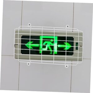 SEWOART Exit Light Exit Sign Wall Cover Wire Exit Sign Cage Emergency Light Damage Stopper Safely Exit Sign Protective Cage Tinsel Electric Wire Exit Sign Light Protective Guard Iron White