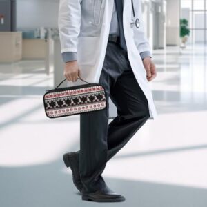 Rnyleeg Aztec Stethoscope Holder Case with Handle Christmas Snowman Print Stethoscope Accessories for Nurse Portable Stethoscope Case