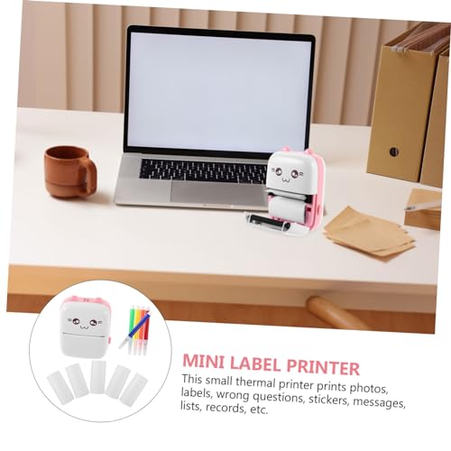 TOGEVAL 1 Set Sticker Printer Printing Tool Pocket Photo Printer Small Printing Machine Wrong Question Printer Mini Phone Printer Label Printer Portable Printer Small Abs Pink