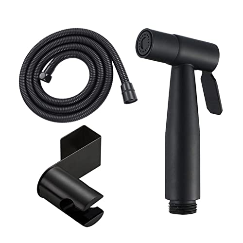 UERVPS Black Toilet Bidet Sprayer Kit. Hand-held Stainless Steel Set for Bathroom Personal Cleaning Bidet Faucet Bathroom Shower Drencher(Black Bidet 3 kit.)