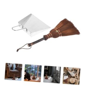 SECFOU 1 Set Pet Broom Dustpan Dust Pan Desktop Cleaner Multi-Function Mini Dustpan Small Broom and Dustpan Home Accessory Whisk Broom Tabletop Small Dustpan Pet Pooper Scooper Coir