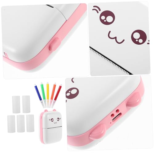 TOGEVAL 1 Set Sticker Printer Printing Tool Pocket Photo Printer Small Printing Machine Wrong Question Printer Mini Phone Printer Label Printer Portable Printer Small Abs Pink