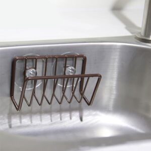 XPBEW Kitchen Sink Drain Rack Hollow Draining Holder Metal Wrought Iron Shelf for Bath Dishwashing Cloth Soap Collection