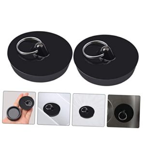 CAXUSD 4pcs Rubber Sealing Cap Suction Sink Stopper Sink Strainer Plug Drain Bath Plug Bathtub Plug Kitchen Sink Stopper Bathtub Drain Cover Bathtub Stopper Shower Stopper PVC Black