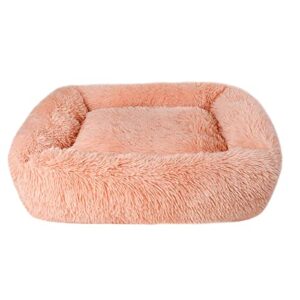 calming dog bed dog bed for large dogs friday black deals today rectangular dog bed cozy plush fluffy faux fur anti-anxiety luxury soft dog bed dog bed for crate(26 in)