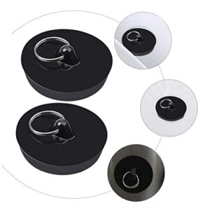 CAXUSD 4pcs Rubber Sealing Cap Suction Sink Stopper Sink Strainer Plug Drain Bath Plug Bathtub Plug Kitchen Sink Stopper Bathtub Drain Cover Bathtub Stopper Shower Stopper PVC Black