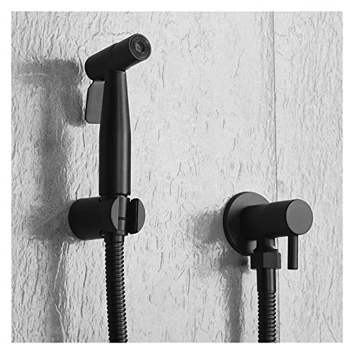 UERVPS Black Bathroom Toilet Bidet Faucet Bidets Shower Single Hole Portable Wall Mounted Sprayer Shower Bathroom Shower Drencher