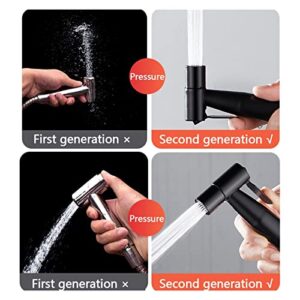 UERVPS Black Portable Bidet Sprayer Stainless Steel Toilet Bidet Faucet for Bathroom Hand Sprayer Shower Head Self Cleaning Bathroom Shower Drencher(Bidet Faucet Set)