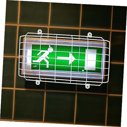 PAMINGONO Exit Light Wall Mounted Wire Guard Exit Sign Light Wire Guard Exit Sign Damage Stopper Exit Sign Wire Guard Emergency Light Protector Emergency Lighting Cage Protection White Iron