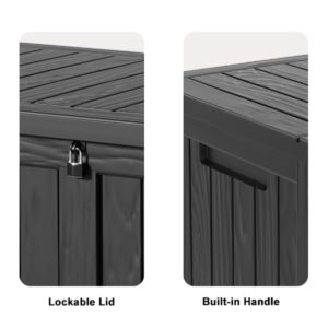 MAIUSCOLI 120 Gallon Outdoor Storage Box - Deck Box Waterproof Patio Furniture, Garden Tools, Cushions, Pool Accessories Outside Storage Resin Box,Black