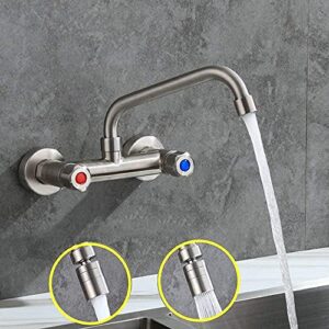 zgsxqt faucets,wall-mounted kitchen spin hot and cold faucet bathroom bathtub 304 stainless steel in-wall faucet cold heat (c) (a)