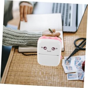 GETAJGHSD 1 Set Sticker Printer Label Printer Pocket Label Printer Wrong Question Printer Small Printing Tool Portable Printer Mini Label Printer Label Printer Machine Paper Pink