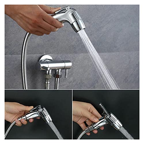 UERVPS Handheld Toilet Bidet Faucet Sprayer Set Stainless Steel Bathroom Flush Shower Head Nozzle Hose Kit Bidet Attachments Bathroom Shower Drencher(Bidet Sprayer Set)