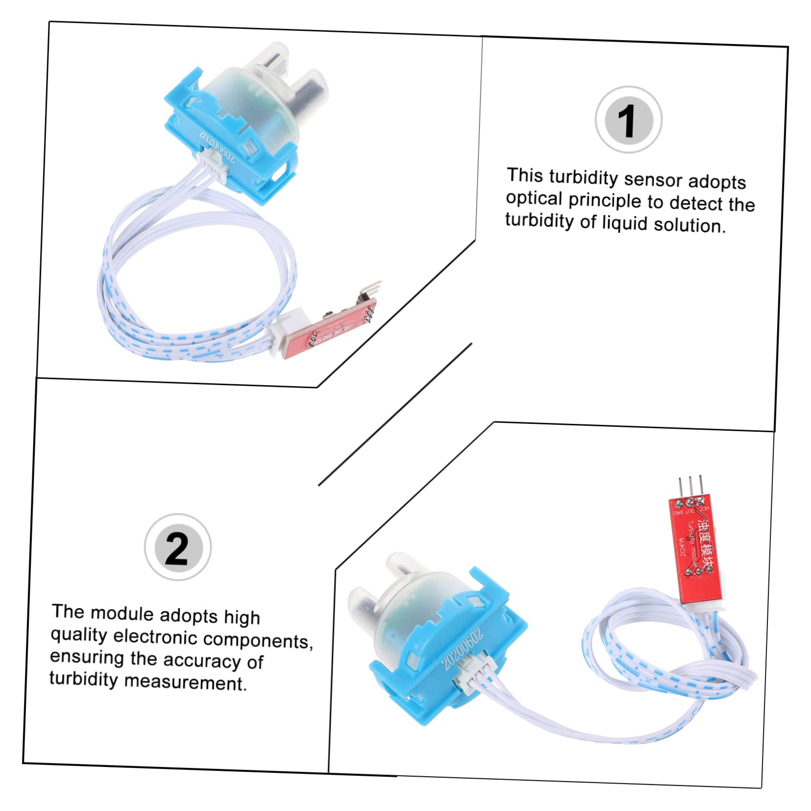 COSMEVIVI Module Liquid Turbidity Sensor Lab Turbidity Meters Turbidity Measurement Sensor Turbidity Tester Water Turbidity Sensor Turbidity Testing Turbidity Transducer Blue Plastic