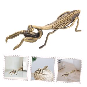 CRAFTHROU Mantis Craft Decor Mantis Figurine Desktop Mantis Decor Face Stencils Chinese Decorations Mantis Statue Ornament Small Mantis Statue Cabinet Mantis Statue Mini Mantis Model Copper