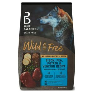 trase a wild & free bison, pea, potato & venison recipe dry dog food, grain-free for all breeds & all lifestages, 24 lbs