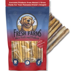 fresh farms natural collagen sticks for dogs 12 pack - 12 inches long-lasting alternative to bully sticks, rawhide-free collagen chews w/chondroitin & glucosamine for joint support & dental health