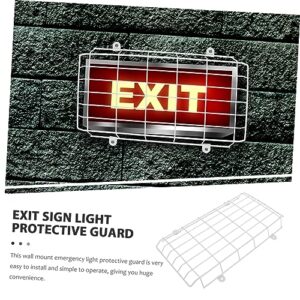 PHENOFICE Exit Light Commercial Emergency Exit Sign Light Wire Guard Cage Stopper Fixture LED Exit Sign Signs Outdoor Wall-mounted Exit Sign Wire Cove Gaurd Signal The Wire Tinsel White Iron