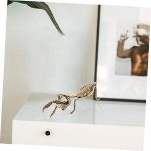 Unomor Retro Creative Mantis Ornament Praying Mantis Figurine Desk Mantis Statue Small Desktop Decor Mantis Statue Decor Mantis Craft Figurine Desktop Mantis Decoration Ornaments Copper