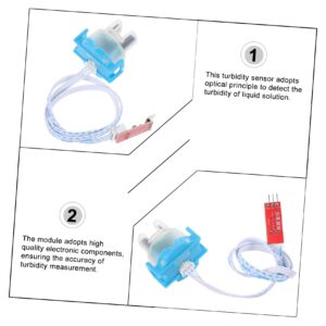 JEWEDECO Module Turbidity Testing Equipment 3.3-5v Water Quality Detection Turbidity Value Detection Turbidity Tester Turbidity Sensor 3.3-5v Detection Turbidity Transducer Blue Plastic