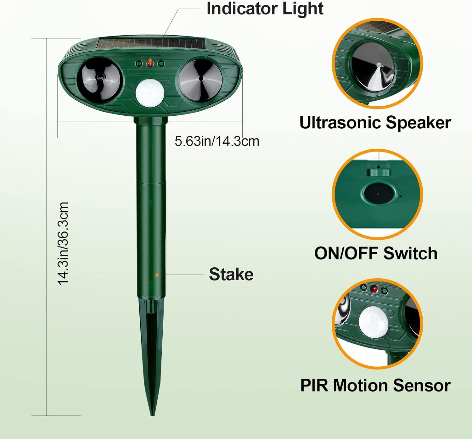 Pack of 4 Ultrasonic Animal Repeller Solar Animal Repellent Cat Repellent Outdoor Squirrel Repellent Deer Repellent Devices Repel, Deer, Rabbit, Raccoon, Dog, Skunk Waterproof with Motion Sensor