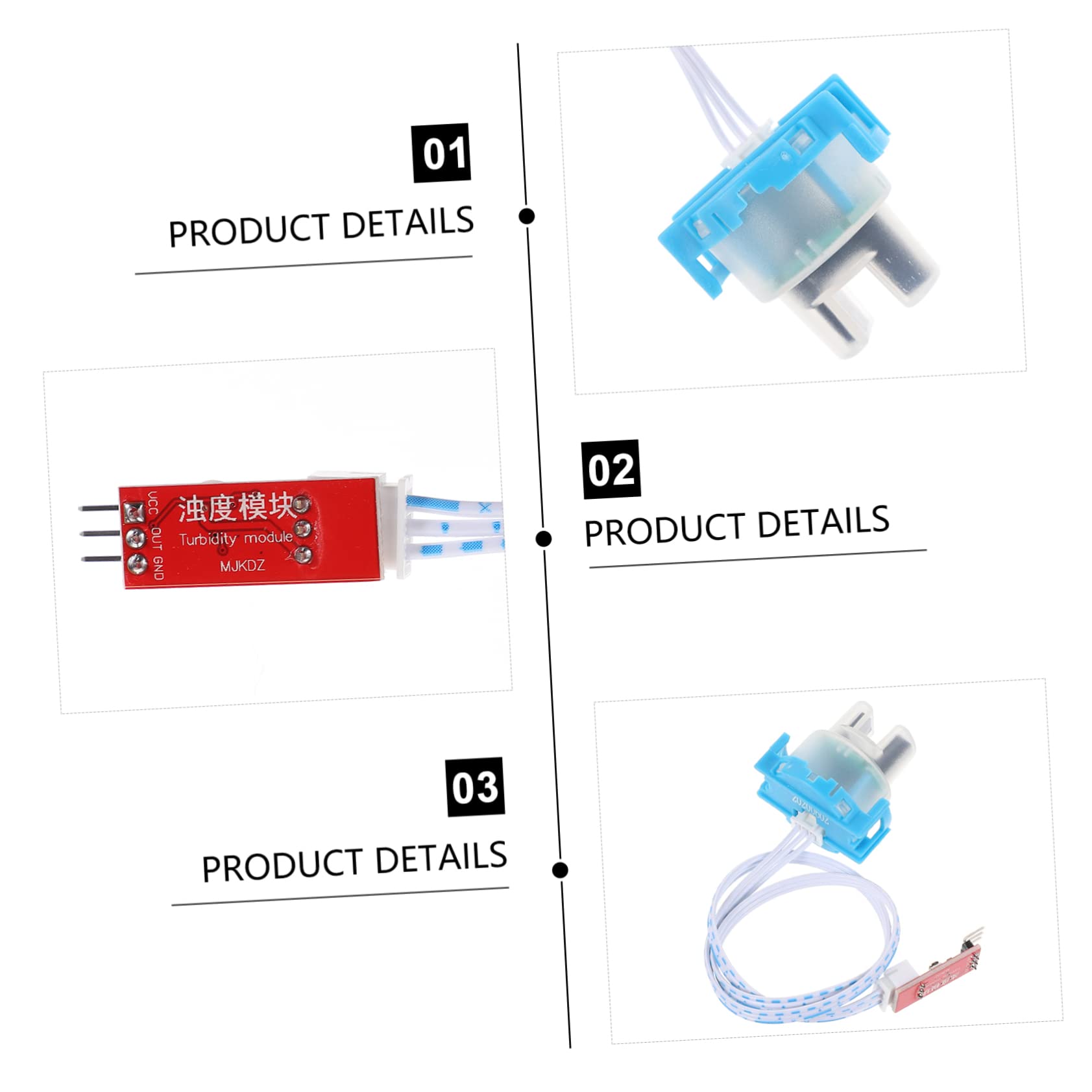 GARVALON Module Water Quality Testing Equipment Laundryjet Turbidity Experiment Turbidity Transducer 3.3-5v Turbidity Detection Sensor 3.3-5v Water Quality Detection Plastic Blue