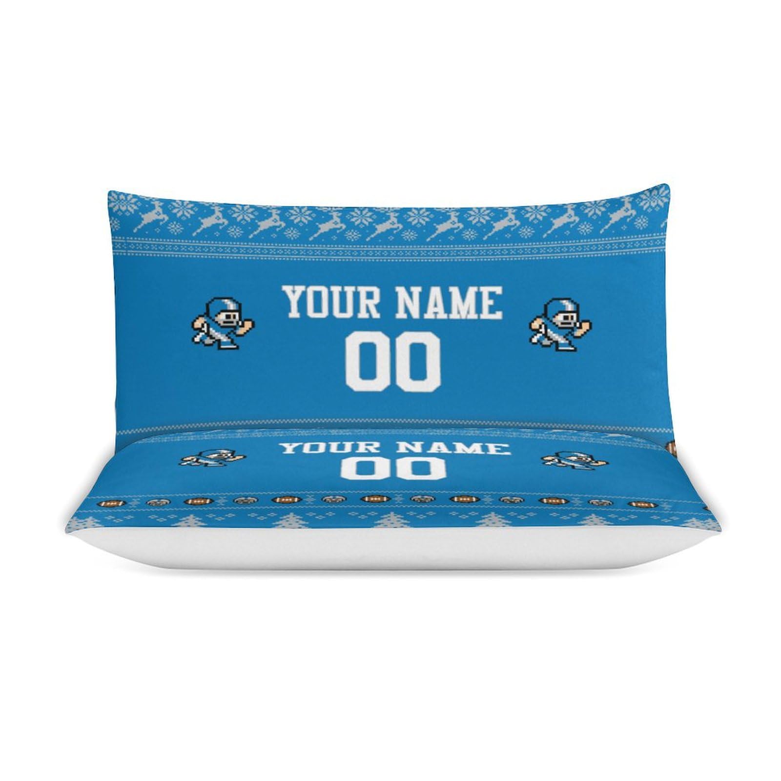 DENPLE 3in1!Custom Bedding Set,Personalized Duvet Cover,Any Name/Number,Football Gift for Fans,Boys,Girls,Men,Familly