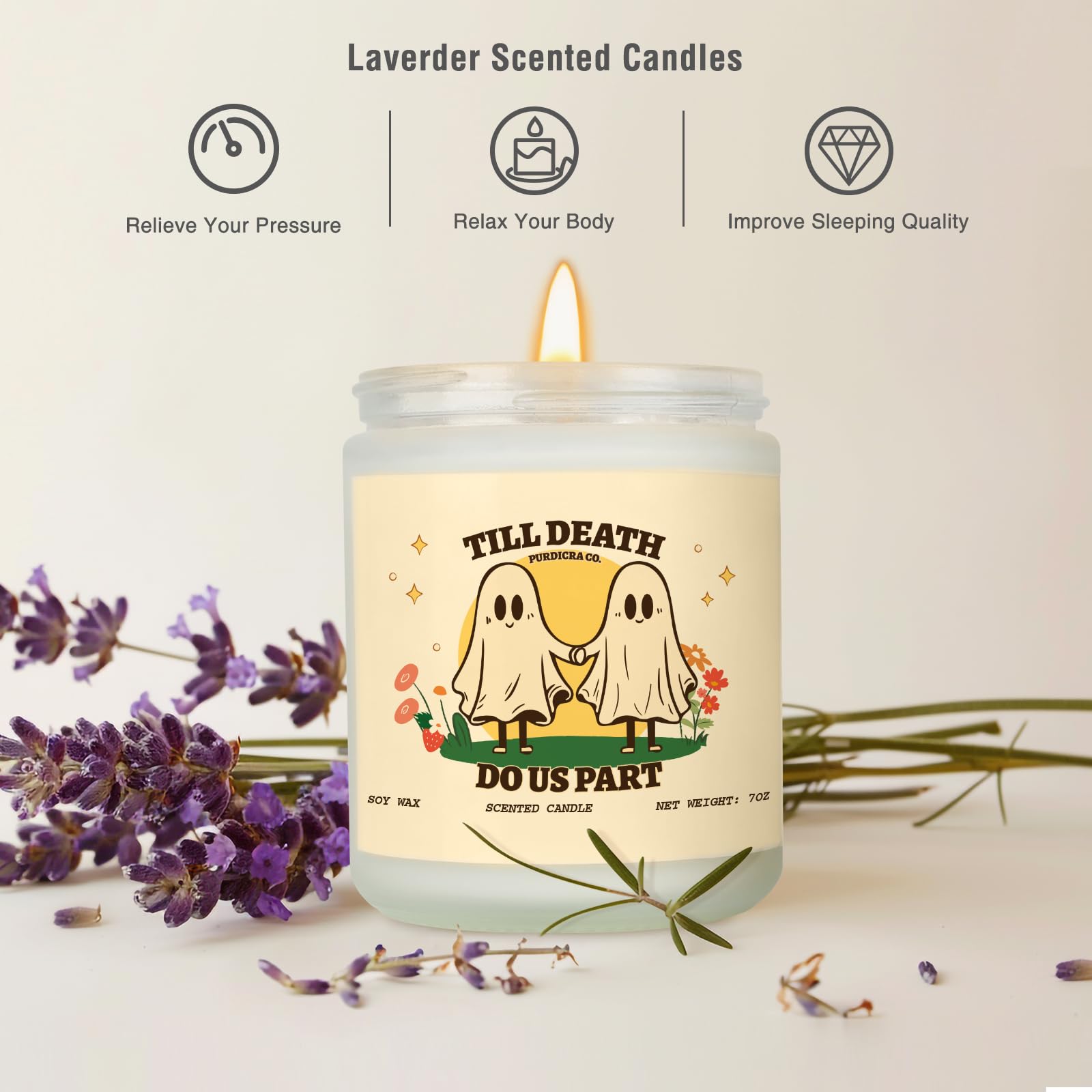 Anniversary Birthday Gifts for Men, Boyfriend, Women, Girlfriend, Couple - Couple Gifts - Men Gifts Idea - Girlfriend Birthday Gifts - Romantic Gifts for Her - 7oz Lavender Scented Candle